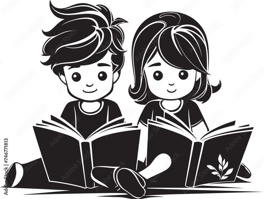Little Bookworms Vector Reading Icon Storybook Adventures Black Vector Logo Little Bookworms Vector Reading Icon Storybook Adventures Black Vector Logo