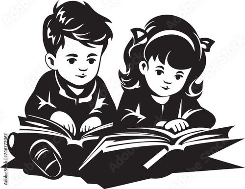 Reading Road Trip Black Vector Logo Graphic Adventure Readers Childrens Logo Design