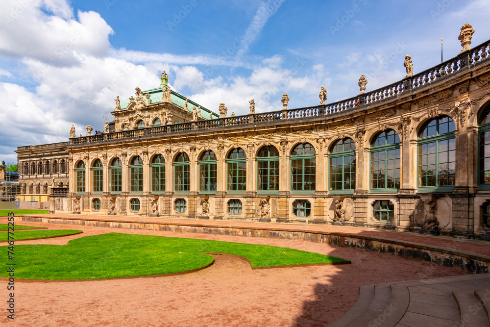 Architecture of Zwinger complex in Dresden, Germany