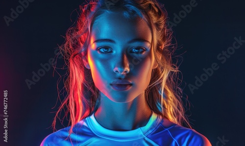 A sporty woman wearing spor...