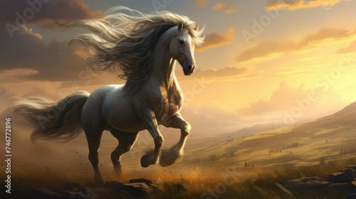 Elegance of a horse with a long flowing tail