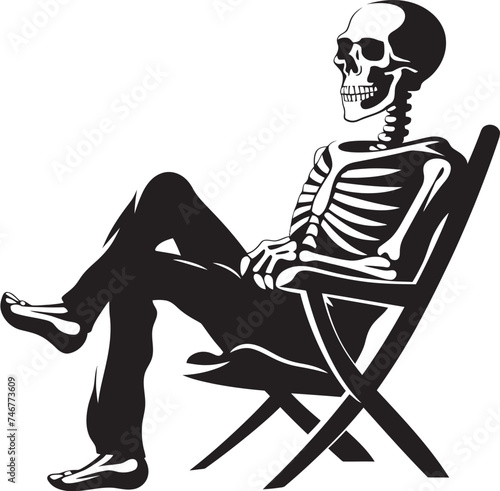 Bone Comfort Relaxation Logo Graphic Skeletal Seclusion Chilling Vector Design