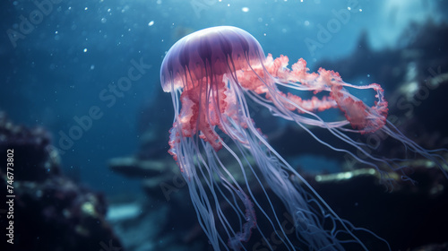 Jellyfish gracefully pulsating