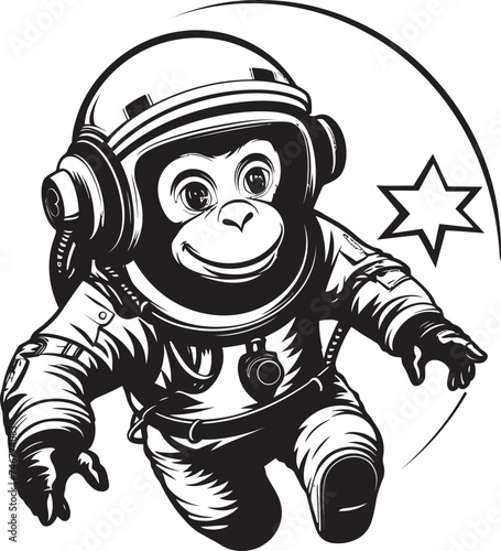 Lunar Lemur Odyssey Logo Design Astrochimp Sojourn Vector Icon