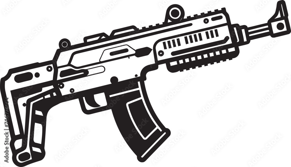 Digital Gunner Cyber Weapon Emblem Mech Firestorm Black Vector Graphic Digital Gunner Cyber Weapon Emblem Mech Firestorm Black Vector Graphic