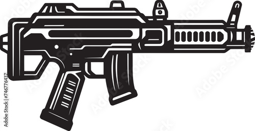 Techno Firepower Vector Weapon Icon Digital Assault Cyber Logo Emblem