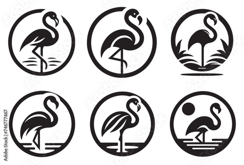 Fototapeta Naklejka Na Ścianę i Meble -  Flamingo icon vector art illustration