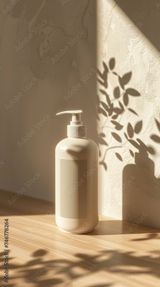 cosmetic product white bottle mock up on the wood background, Free Copy Space cosmetic product white bottle mock up on the wood background, Free Copy Space