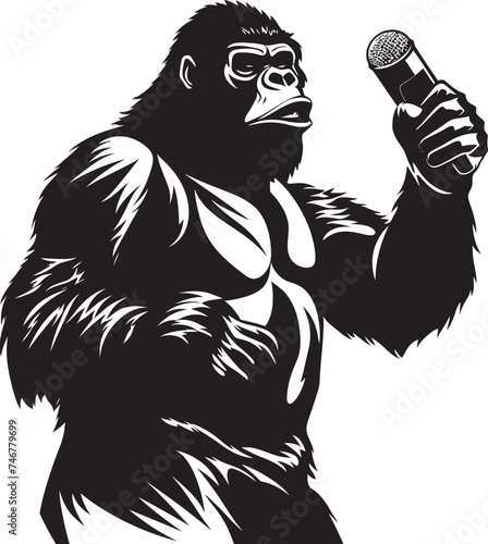 Miczilla Black Vector Logo Groove Grunt Gorilla Mic Icon