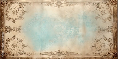 Vintage retro rustic antique old textured paper with victorian rustic ornament frame background style