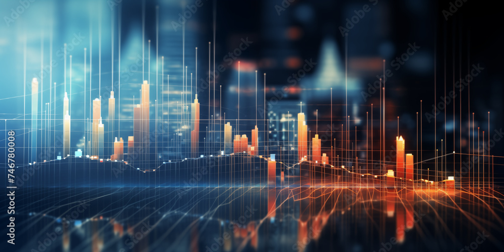 Fototapeta premium neon cyber city in different colors. Smart Network and Connection city, safeguarding of information and networks through cybersecurity