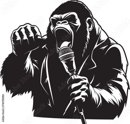 Jungle Jammer Vector Mic Icon Beat Brawler Black Vector Logo