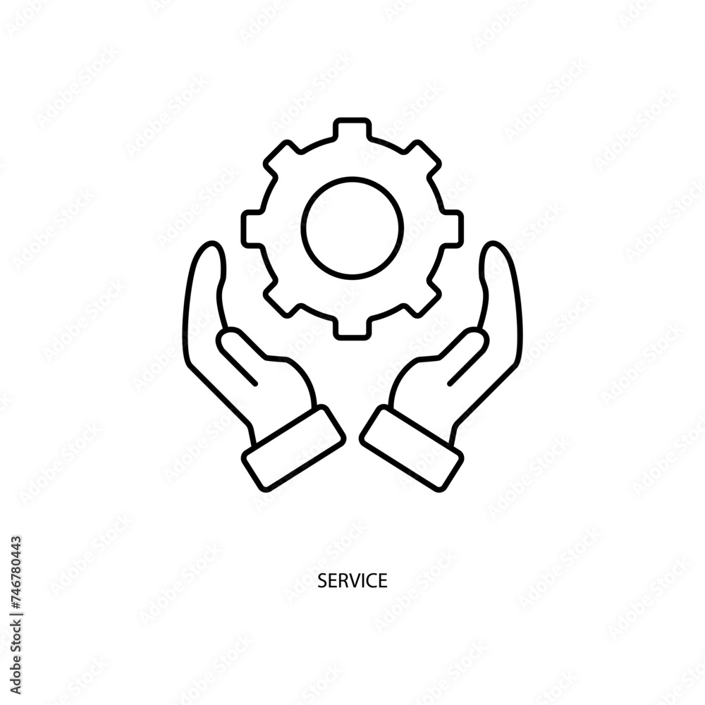 service concept line icon. Simple element illustration. service concept outline symbol design. service concept line icon. Simple element illustration. service concept outline symbol design.