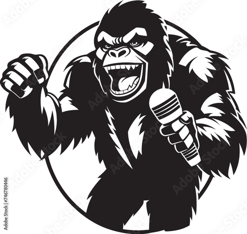 Jungle Jammer Vector Mic Icon Beat Brawler Black Vector Logo