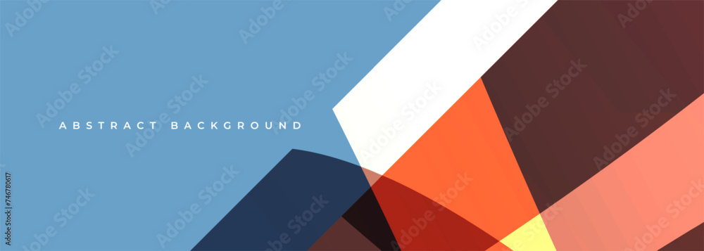Colorful abstract modern wide banner with geometric shapes. Vector illustration colored background for cover, wallpaper, brochure, card, book, banner or poster.