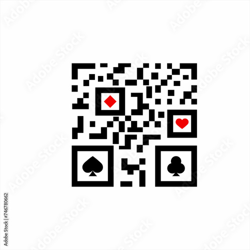 Poker club logo design with barcode concept.