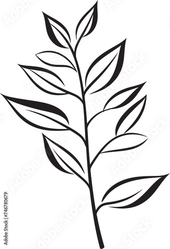 Botanical Brushstrokes Vector Logo Badge Leafy Sketches Hand Drawn Graphic Design © BABBAN