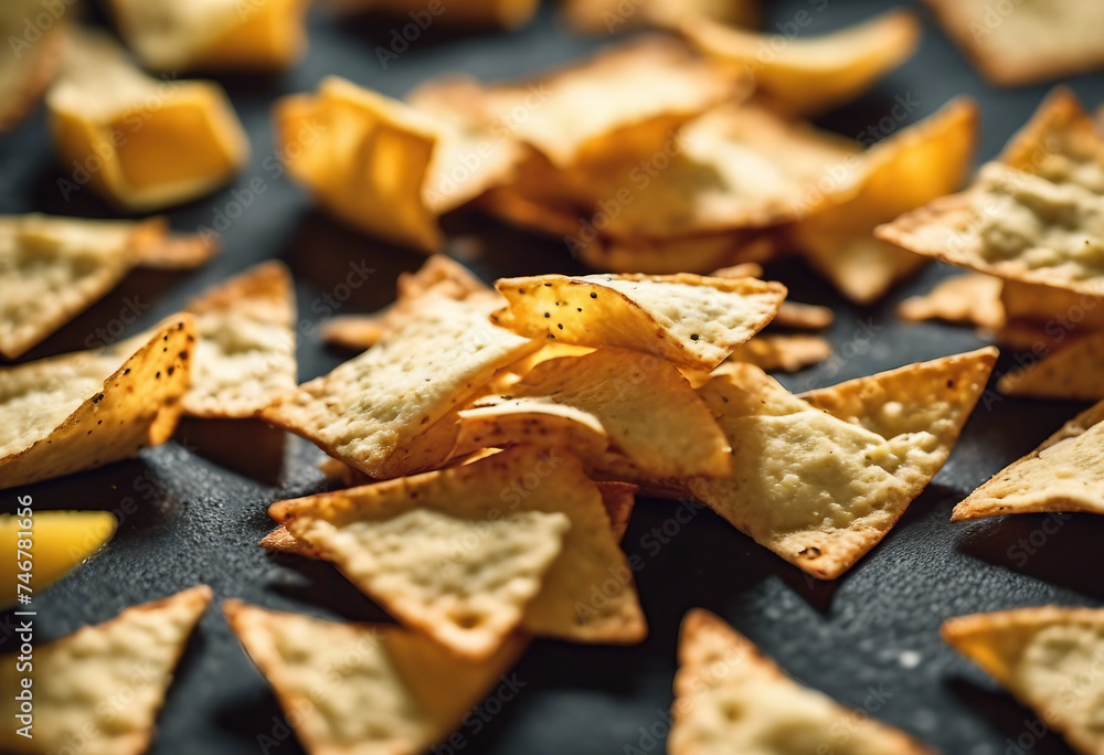 Mexican Nachos Chips on a Sleek Black Table: Ready for a Flavorful Fiesta Snack Mexican Nachos Chips on a Sleek Black Table: Ready for a Flavorful Fiesta Snack