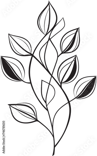 Natures Sketchbook Plant Leaves Icon Design Greenery Sketch Vector Emblem Icon