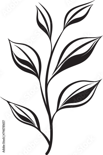 Leafy Lines Plant Leaves Logo Emblem Botanical Bliss Vector Emblem Badge
