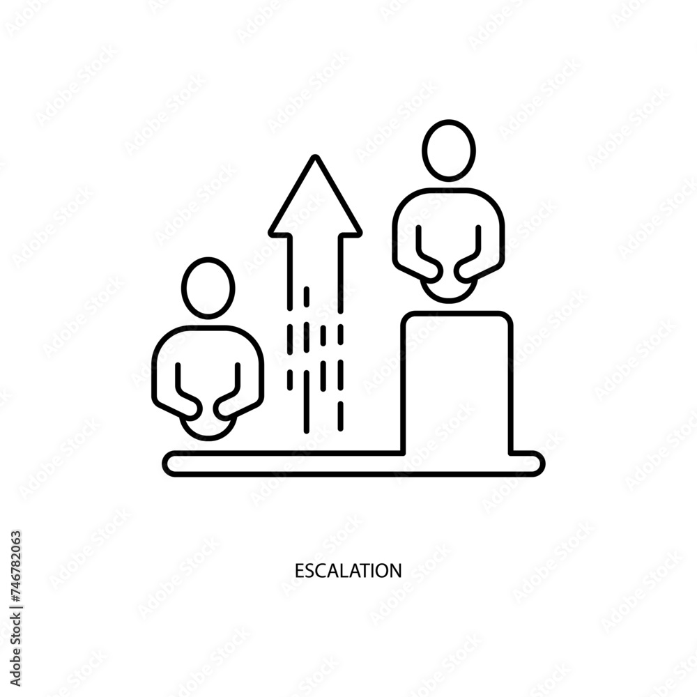 escalation concept line icon. Simple element illustration. escalation concept outline symbol design. escalation concept line icon. Simple element illustration. escalation concept outline symbol design.