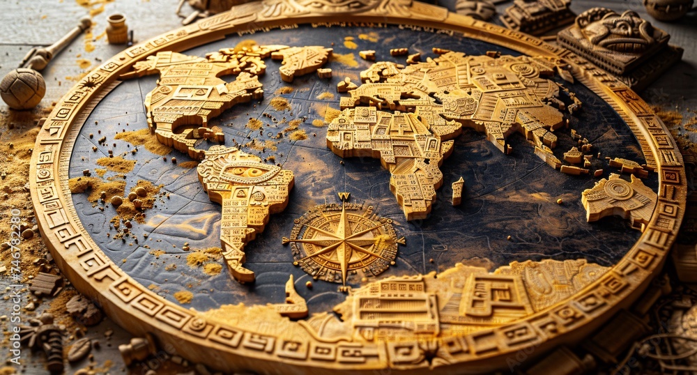 Naklejka premium 3D world map illustration 