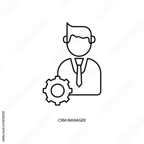 crm manager concept line icon. Simple element illustration. crm manager concept outline symbol design.