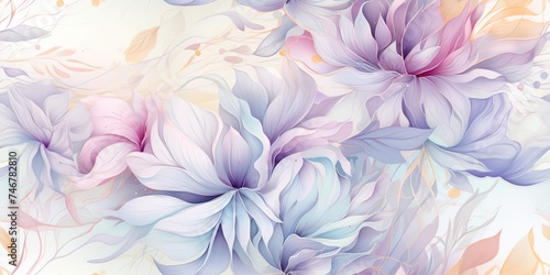 AI Generated. AI Generative. Watercolor drawing paint flowers pattern texture surface background decoration. Graphic Art © Graphic Warrior