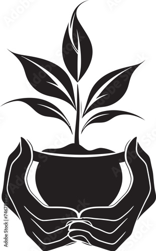 Verdant Touch Living Plant Logo Design Green Fingers Vector Icon Badge