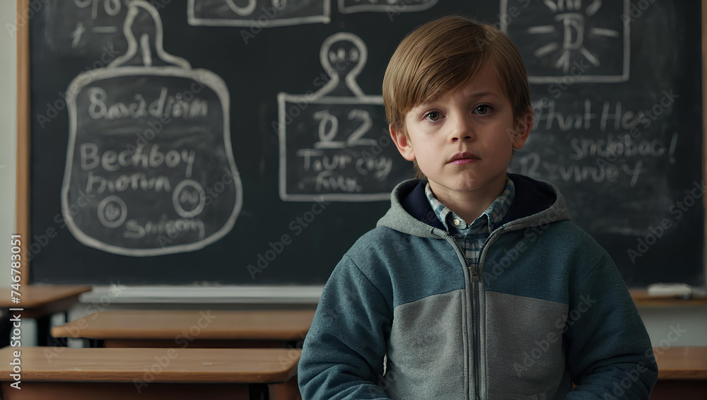 the boy attends school and does well. the boy attends school and does well.
