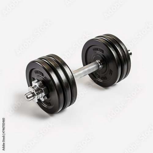 3d photo of dumbbell on white background made with generative ai