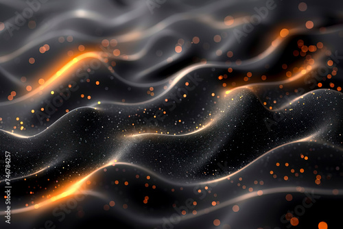 Fiery Elegance  Flowing Lava and Ash Textures in Abstract Waves created with Generative AI technology