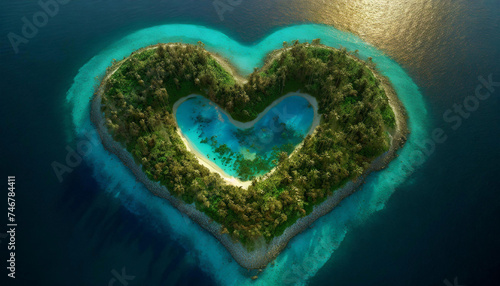 île en forme de coeur © David Bleja