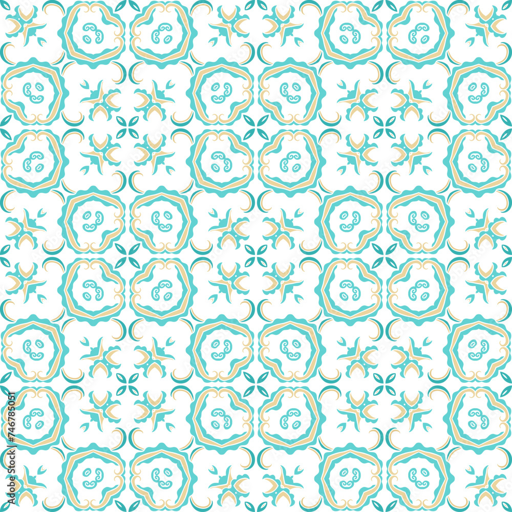 LIght turquoise ornamental texture,   woven  laced abstract pattern on white  background