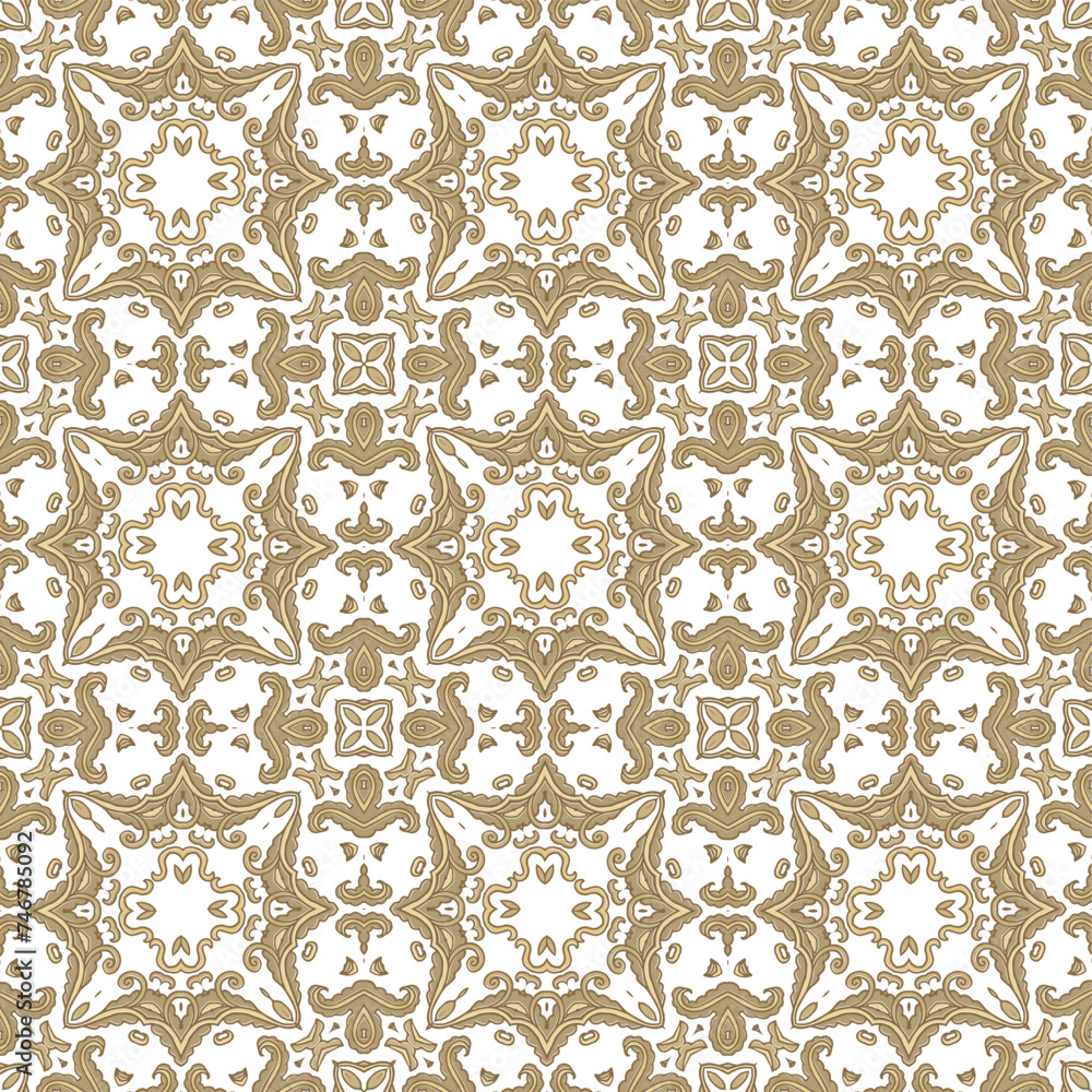 Golden ornamental texture, woven laced abstract pattern on white background Golden ornamental texture, woven laced abstract pattern on white background