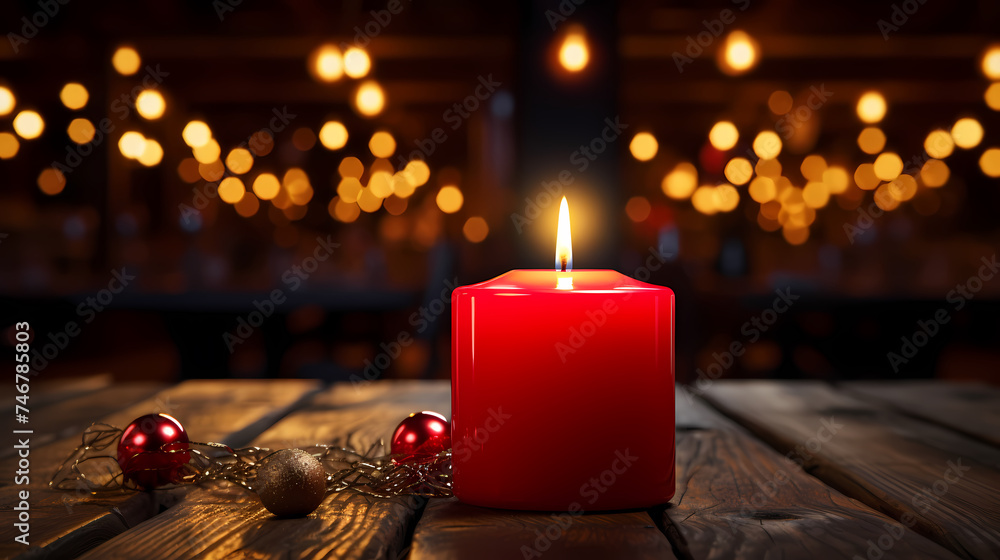 Close-up of candle with soft warm background behind it