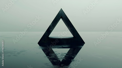 One inverted triangle  crafted in a minimalist flat vector design  its lines crisp and its proportions perfectly balanced  depicted with remarkable clarity by an HD camera