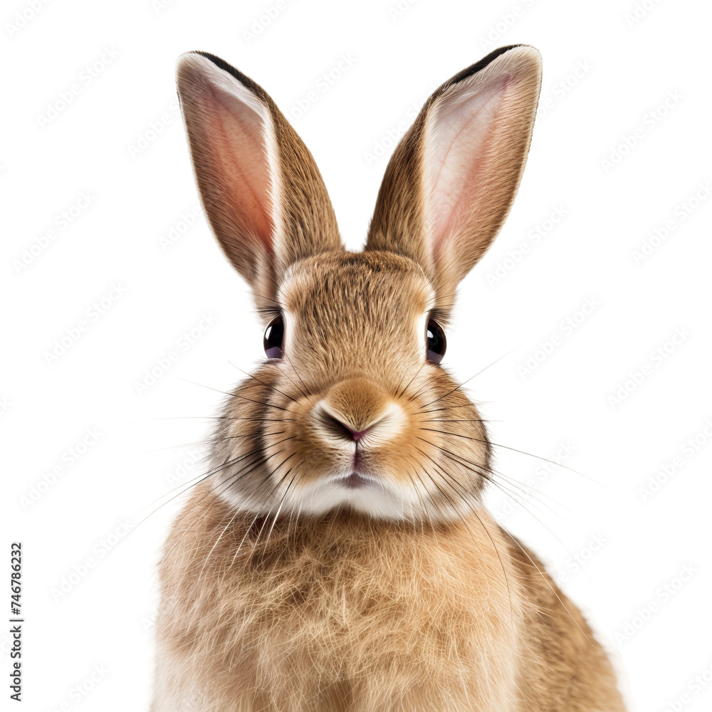 brown rabbit isolated on white