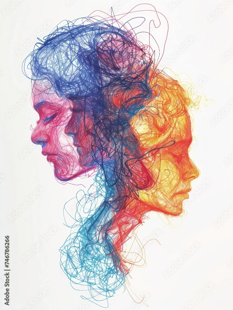 Scribbled Illustration of Alzheimer's Disease Generative AI