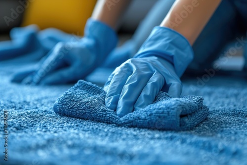 Efficient cleaning tools in action  ensuring a spotless living space