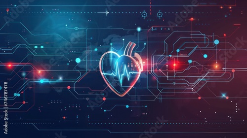 Illustration depicting heartbeats on a healthcare and medical background