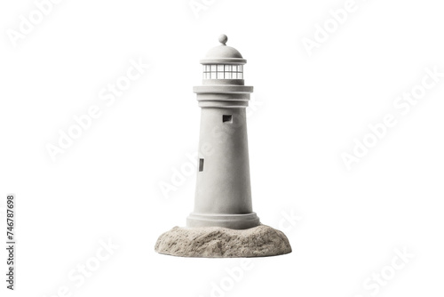 Sleek Minimalist Lighthouse Design Isolated on Transparent Background