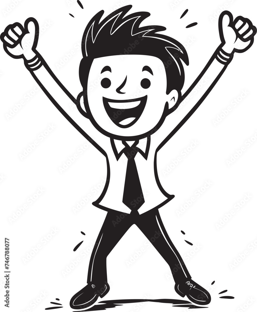 Radiant Corporate Executive Happy Businessman Icon in Black Vector Jovial Business Innovator Vector Black Logo Design of a Smiling Stick Figure Radiant Corporate Executive Happy Businessman Icon in Black Vector Jovial Business Innovator Vector Black Logo Design of a Smiling Stick Figure