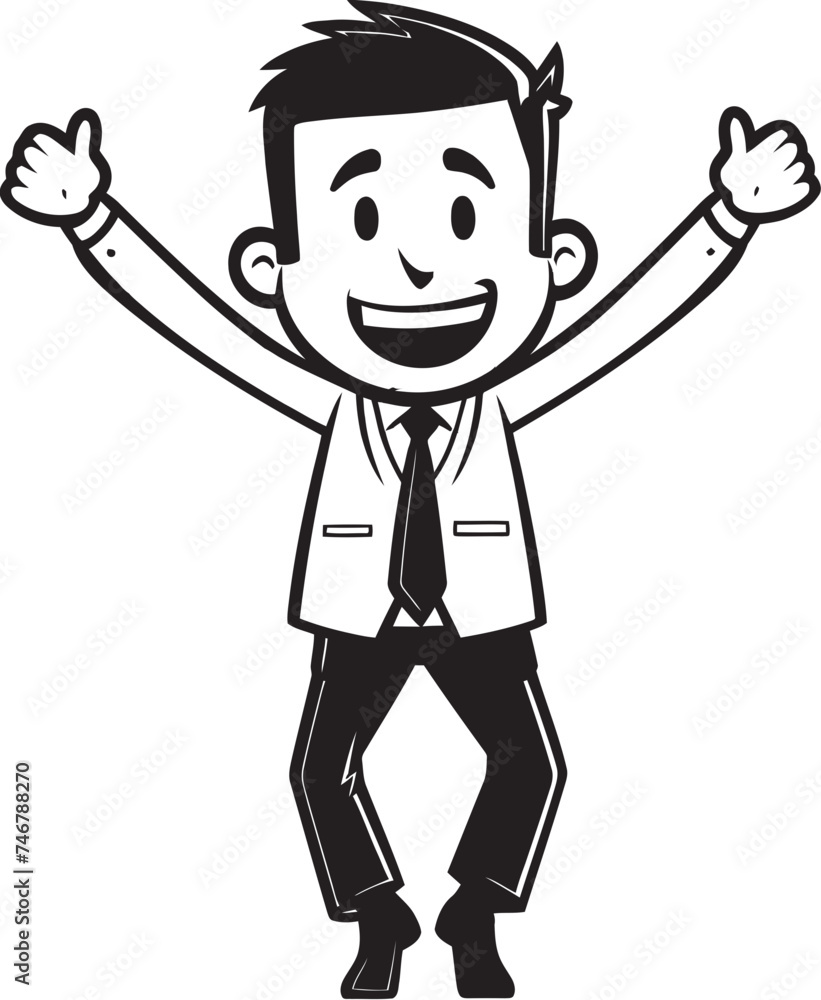 Ecstatic Business Founder Crest Caricature Stick Figure in Black Vector Smiling Corporate Executive Badge Happy Businessman Icon in Black Logo Ecstatic Business Founder Crest Caricature Stick Figure in Black Vector Smiling Corporate Executive Badge Happy Businessman Icon in Black Logo