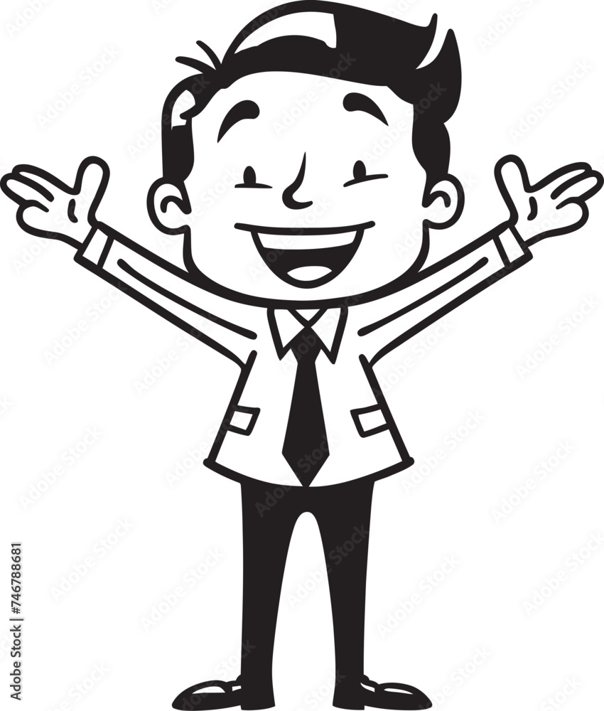Radiant Corporate Visionary Crest Vector Black Logo Design of a Smiling Stick Figure Jovial Business Founder Badge Caricature Stick Figure in Black Vector Radiant Corporate Visionary Crest Vector Black Logo Design of a Smiling Stick Figure Jovial Business Founder Badge Caricature Stick Figure in Black Vector