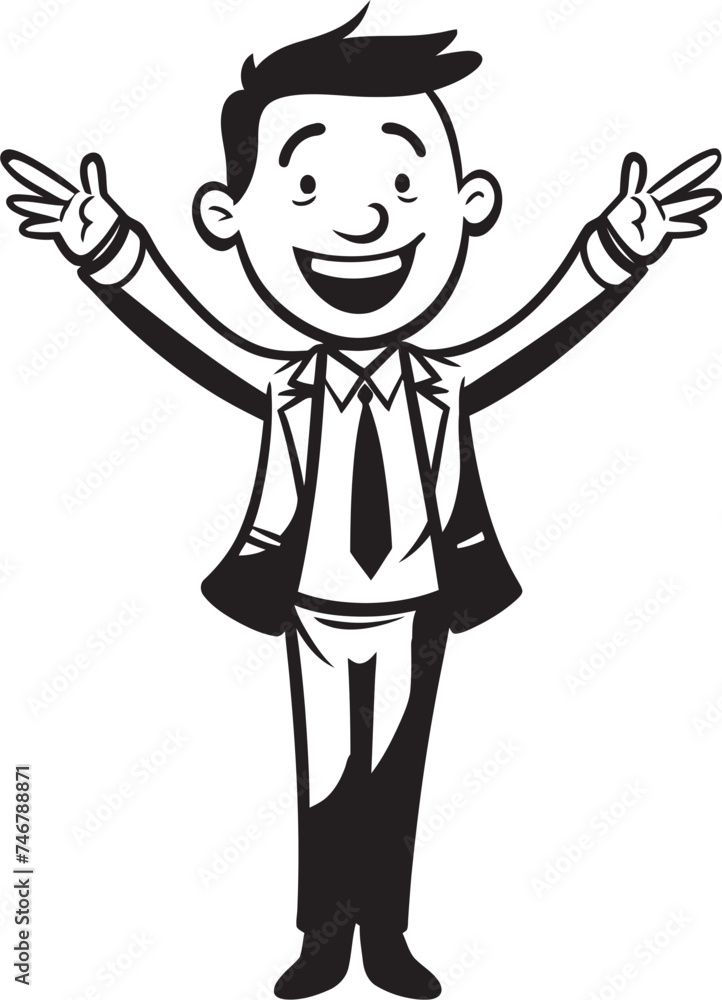 Radiant CEO Badge Caricature Stick Figure in Black Vector Jovial Business Director Happy Businessman Icon in Black Logo Radiant CEO Badge Caricature Stick Figure in Black Vector Jovial Business Director Happy Businessman Icon in Black Logo