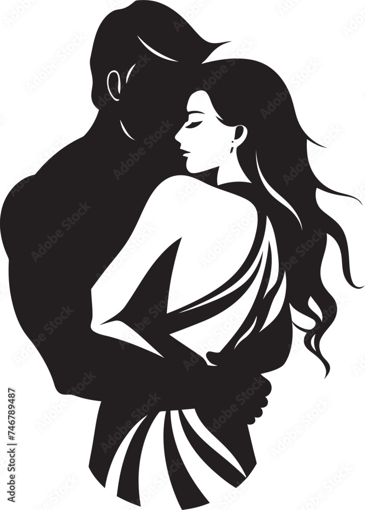 Comforting Embrace Vector Logo Design of Man Holding Woman Gentle Embrace Black Graphic of Man and Woman Embrace Icon Comforting Embrace Vector Logo Design of Man Holding Woman Gentle Embrace Black Graphic of Man and Woman Embrace Icon