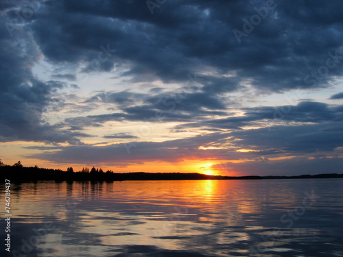 sunset over the lake