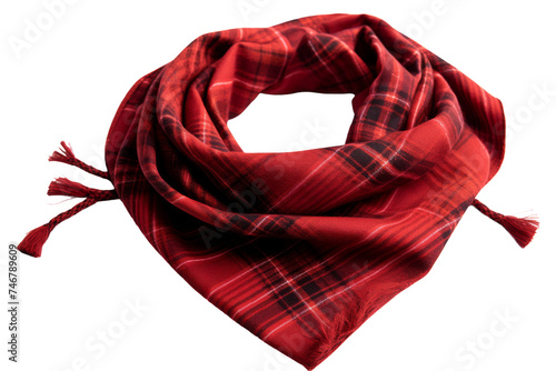 Timeless Plaid Flannel Bandana for Rustic Vibes Isolated on Transparent Background photo