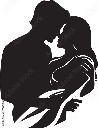 Wallpaper Mural Intimate Connection Black Logo Design of Couple Embracing Caring Embrace Vector Graphic of Man Holding Woman in Black Torontodigital.ca